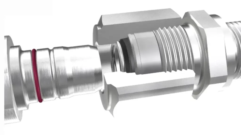 how is hydraulic fitting connected