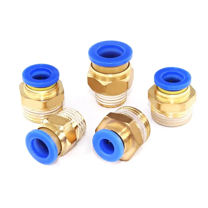 bspt male push in air straight pneumatic fittings