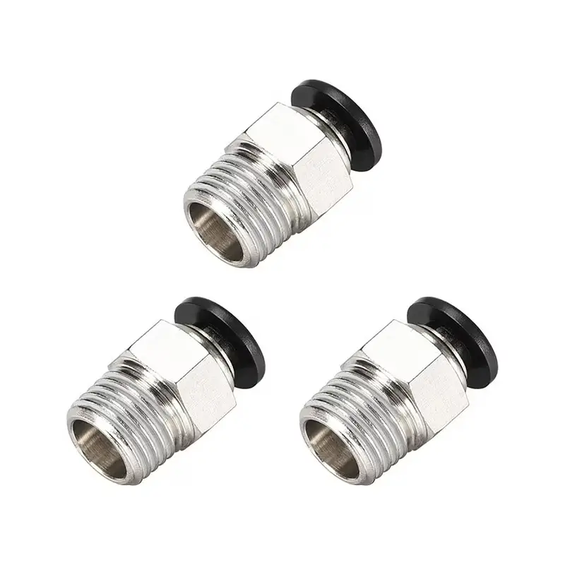 straight pneumatic push to quick connect fittings
