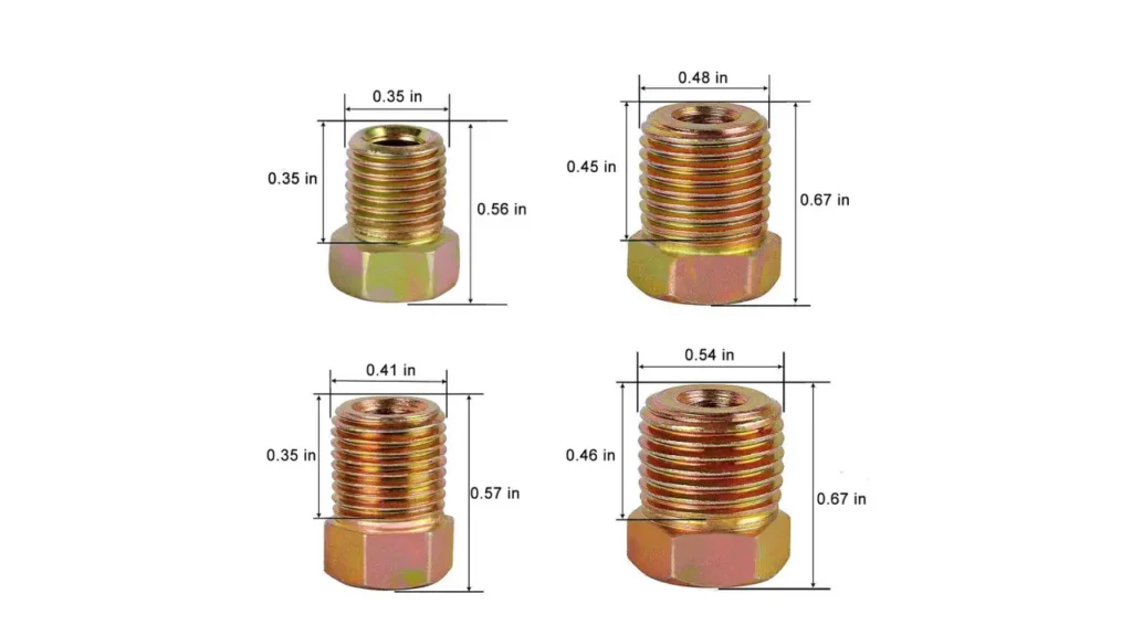 brake fitting sizes